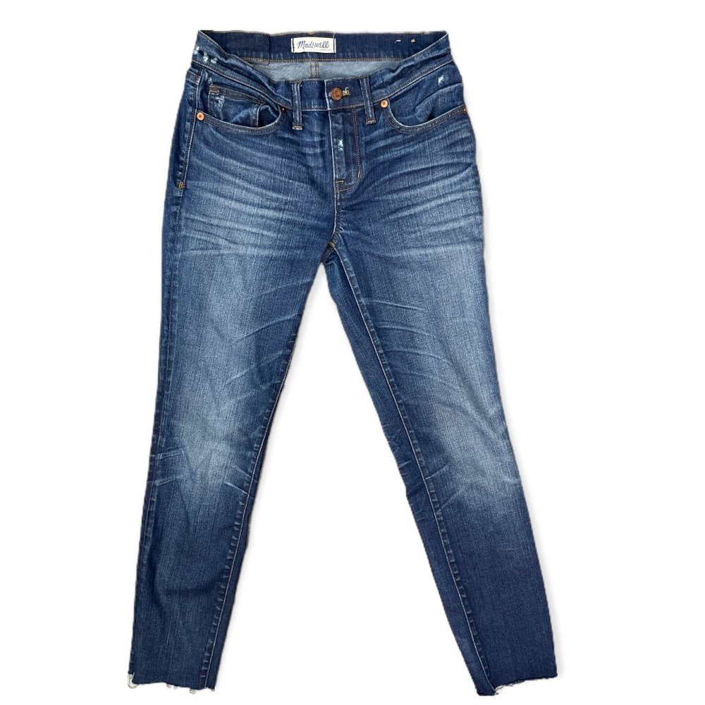 Madewell Skinny Skinny Jeans Lightly Distressed Raw Hem Size 27